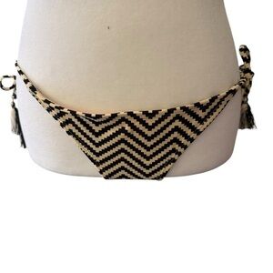 Xhilaration Chevron Patterned string  Bikini Bottom in brown & tan Size Small